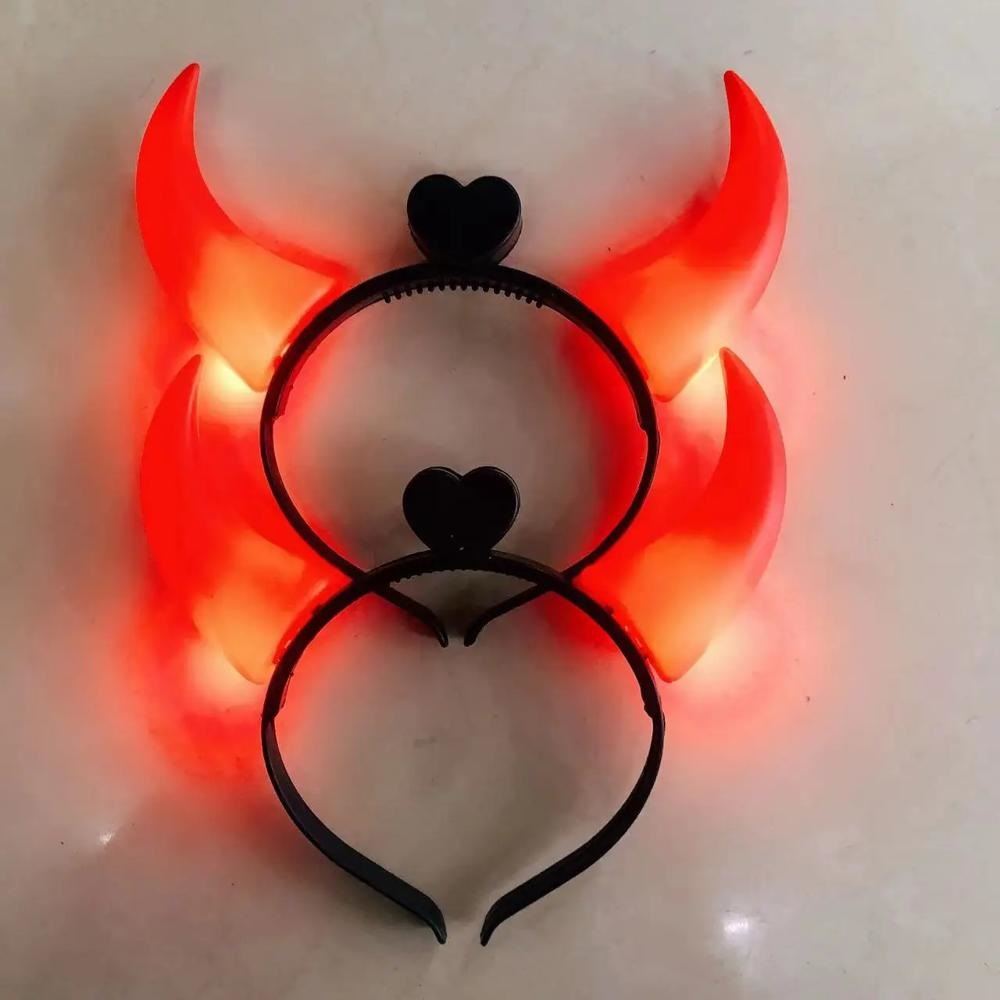 Vincha de halloween cuernos diablita con luces Led